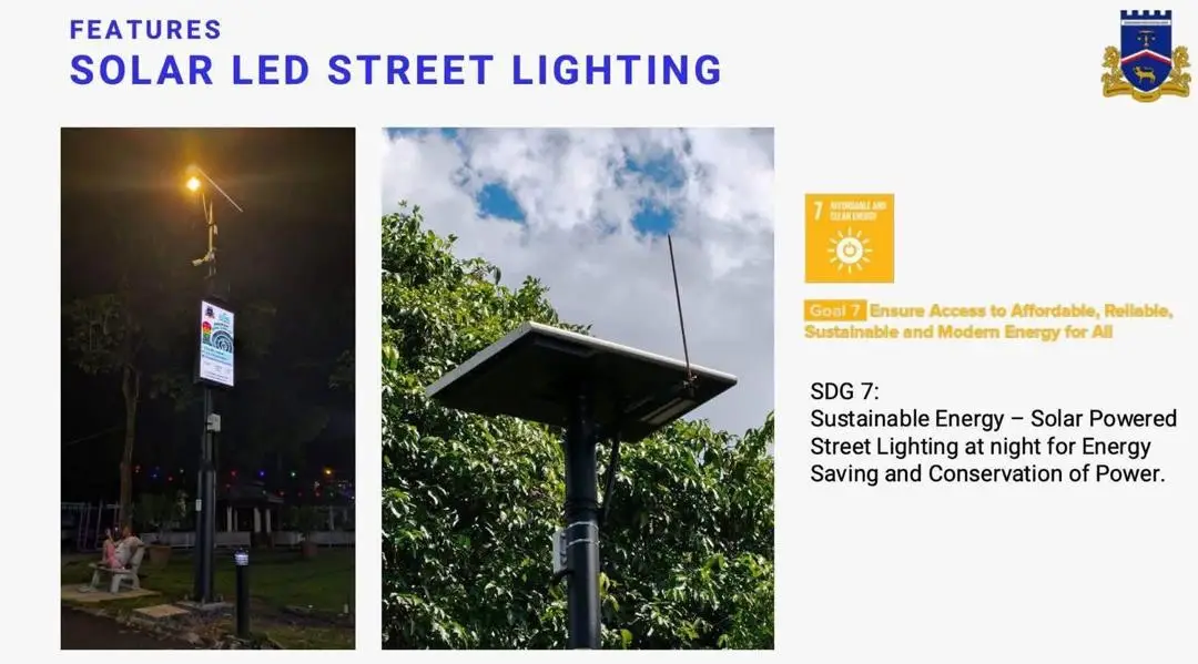 Solar LED street lighting operating on the MBKS ESG Smart Pole