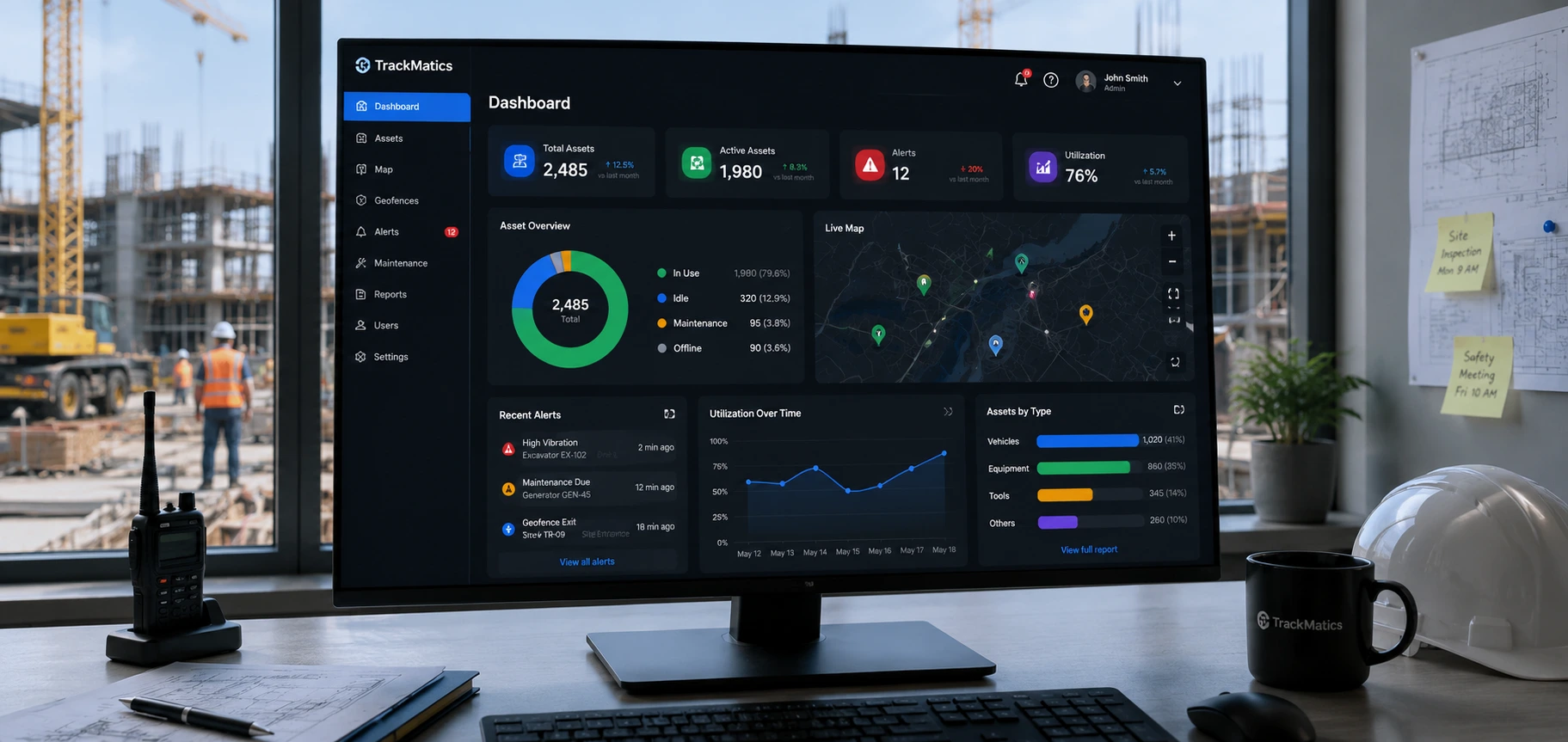 Ocean Aura unified dashboard showing fleet, assets and smart pole monitoring